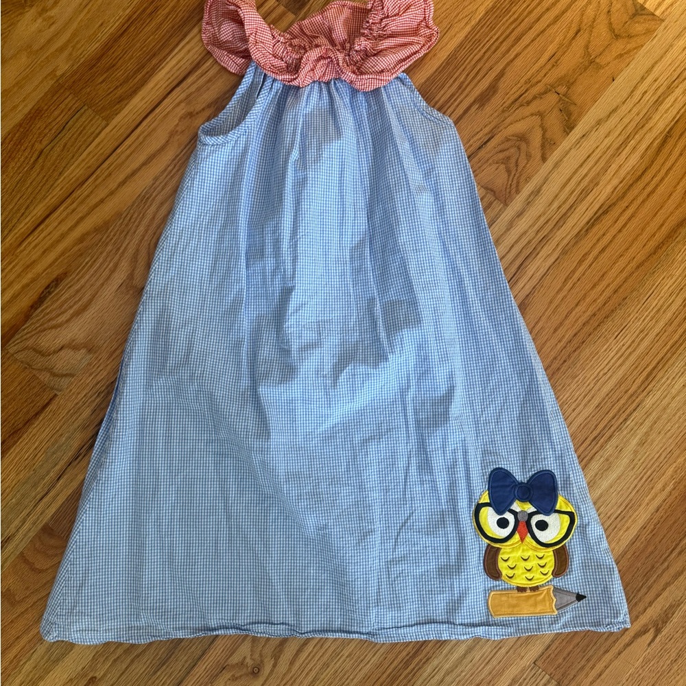 Blue and Red Owl Dress